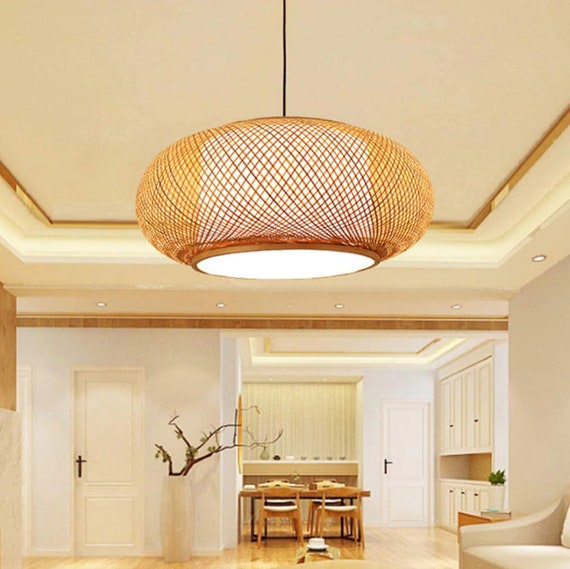 Rattan bamboo light shade deals