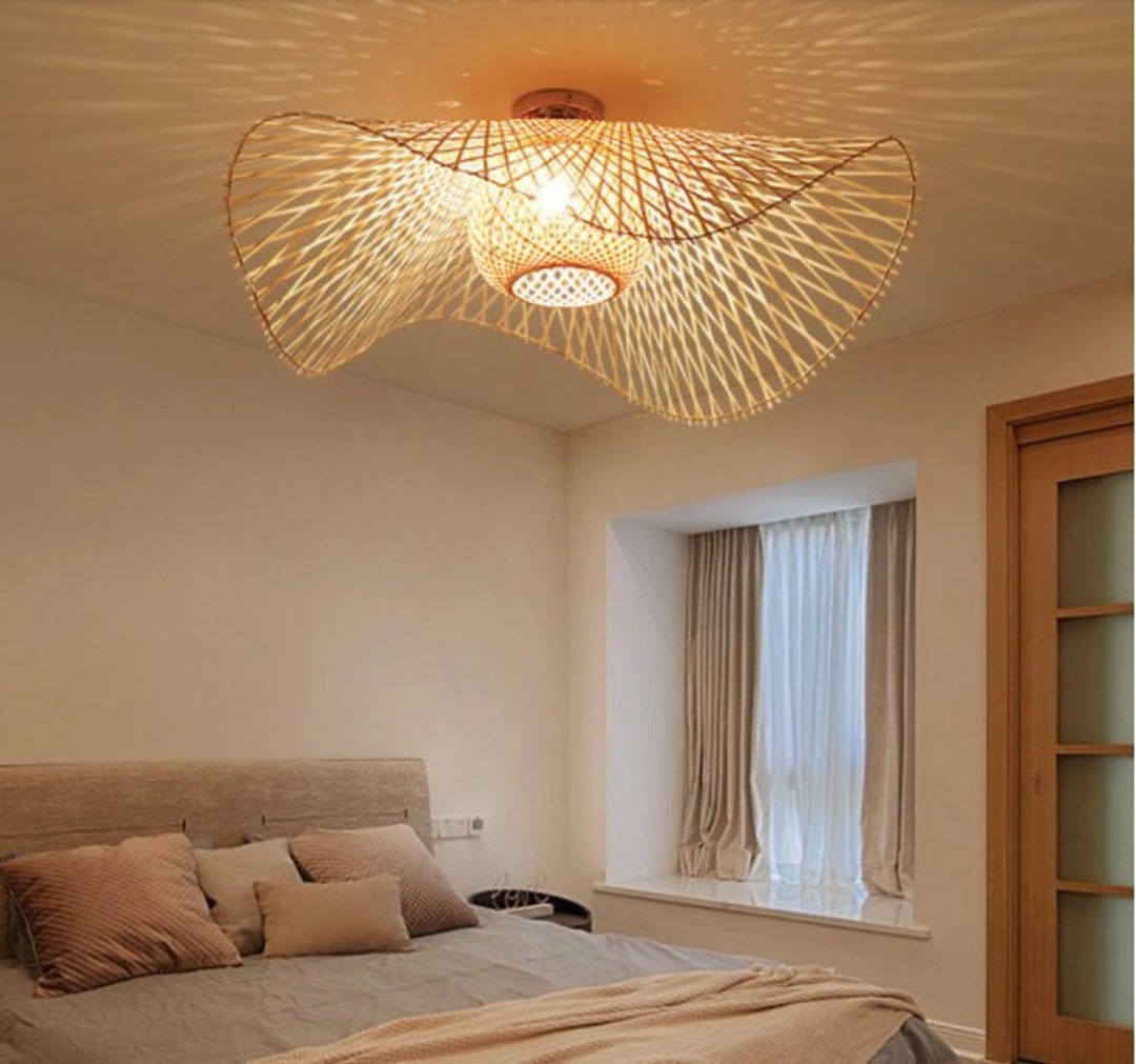 Rattan bedroom ceiling light deals