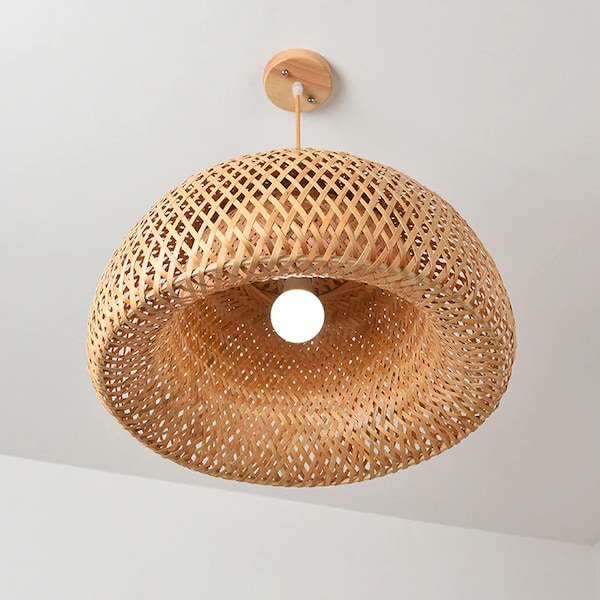 Bamboo Lamp Shade Pendant,Rattan Lamp Shade,Wicker Lampshade,Wicker Lamp,Bamboo Light Fixture,Rattan Light Pendant,Bamboo Light,Rattan Light