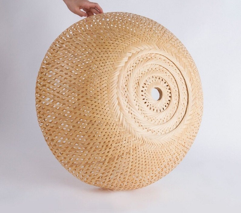 Bamboo Lamp Shade Pendant,Rattan Lamp Shade,Wicker Lampshade,Wicker Lamp,Bamboo Light Fixture,Rattan Light Pendant,Bamboo Light,Rattan Light image 7