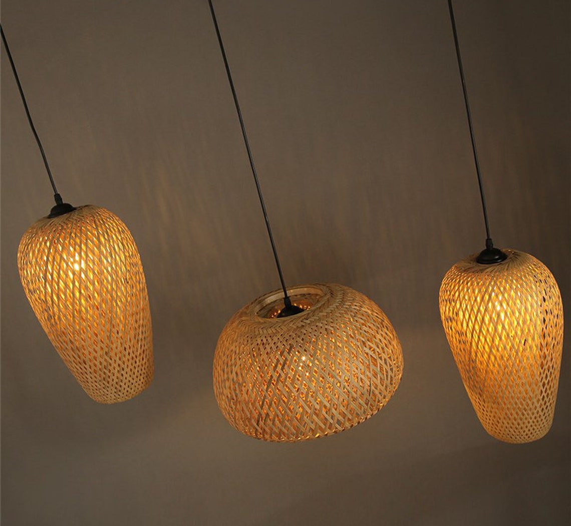 Hochwertige Bambus Pendelleuchte Rattan Pendelleuchte Etsy.de