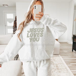 Jésus vous aime, cadeau unique pour couple, sweat d'église, sweat chrétien, collection de sweats, sweat à capuche chrétien, chemise chrétienne, Saint-Valentin