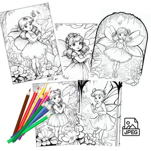 Thumbelina | 10 Coloring Pages | Printable fairies coloring pages | Fairy Colouring Pages | Instant Download  | fantasy coloring pages