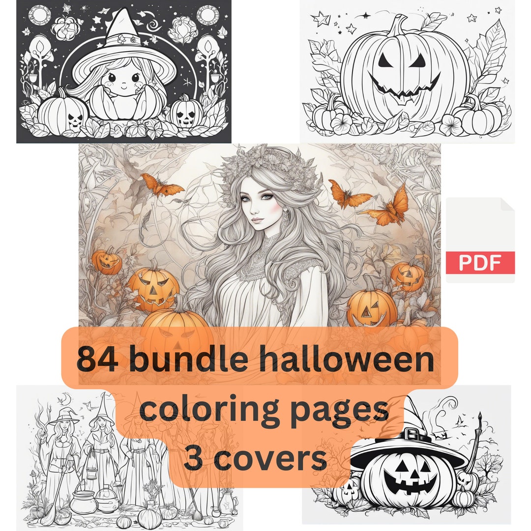 Spooktacular Halloween Coloring Pages for All Ages Digital Download, Pumpkin, Haunted House 