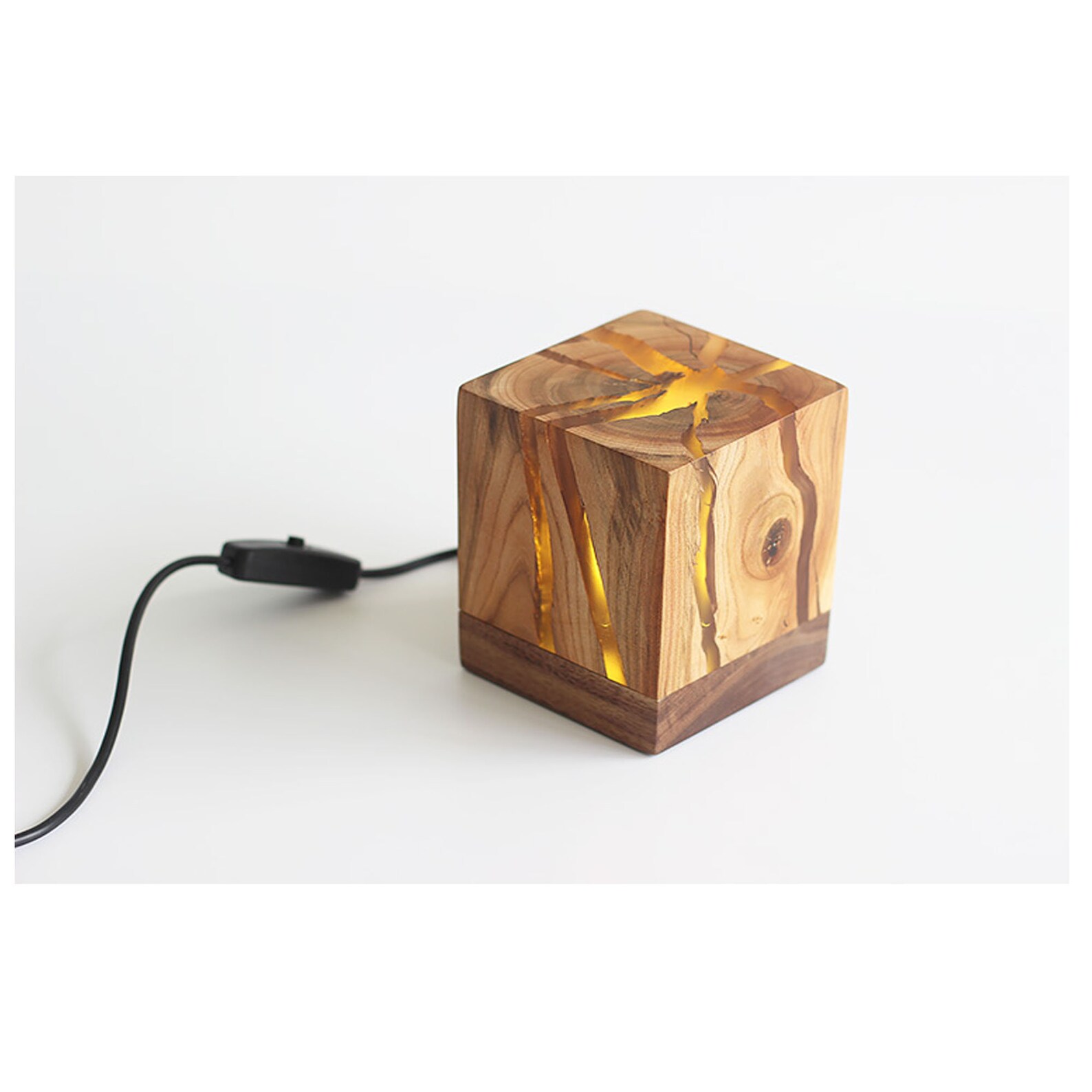 Cracking Wood Night Light Solid Wood Led Night Light | Etsy