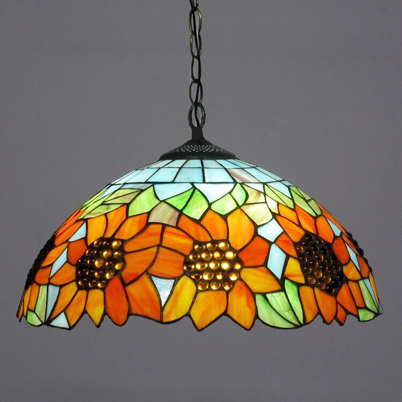 Sunflower Chandelier LightingGlass Ceiling LightUnique Etsy