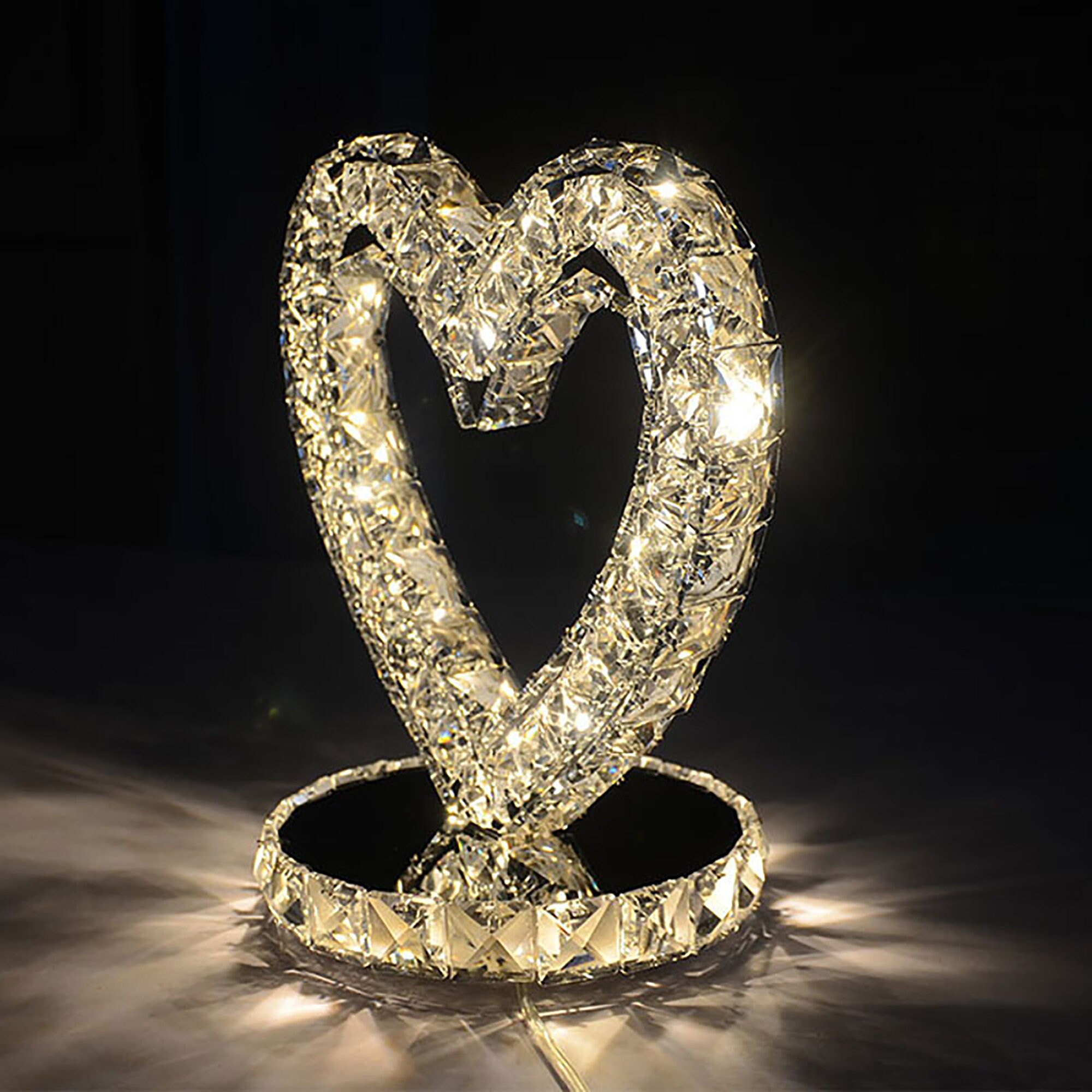 Heart Crystal Table LampRomantic Night LightDecorative Desk Etsy