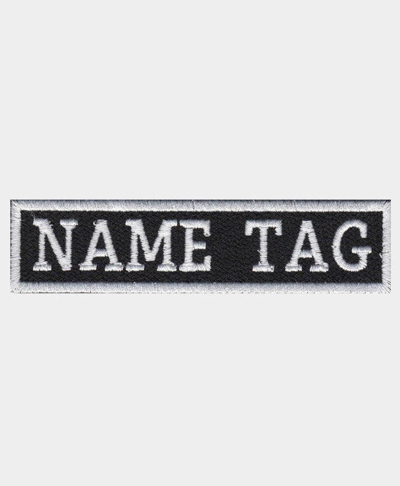Custom Embroider biker Name Tag .75 inches High image 3