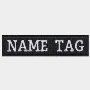 Custom Embroider biker Name Tag 1 Inch High