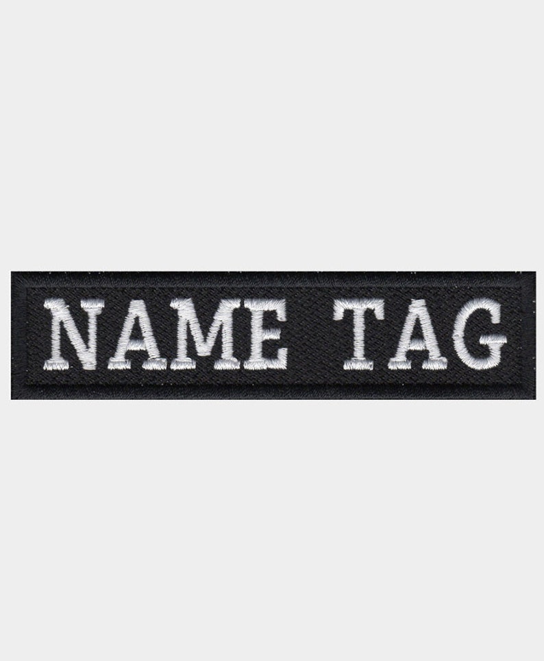 Custom Embroider biker Name Tag 1 Inch High