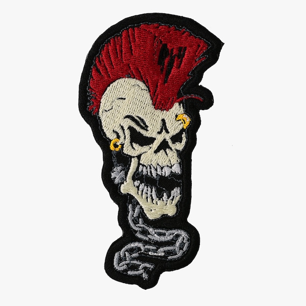 Punk Skull Embroidery Biker Patch