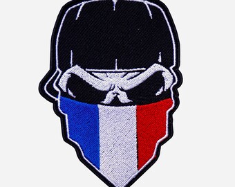 Patriotic Skull US Flag Bandana Patch – 12x9 Inch Iron On/Sew On Back Patch For Jackets - View #10