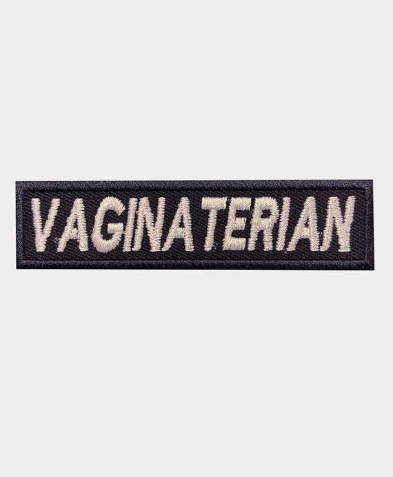 VAGINATERIAN Embroidered Iron-On Patch – Funny Saying Biker Jacket Vest Emblem, Humor Gift