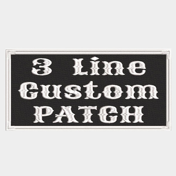 Custom Embroider biker Name Tag 2.5 Inch High
