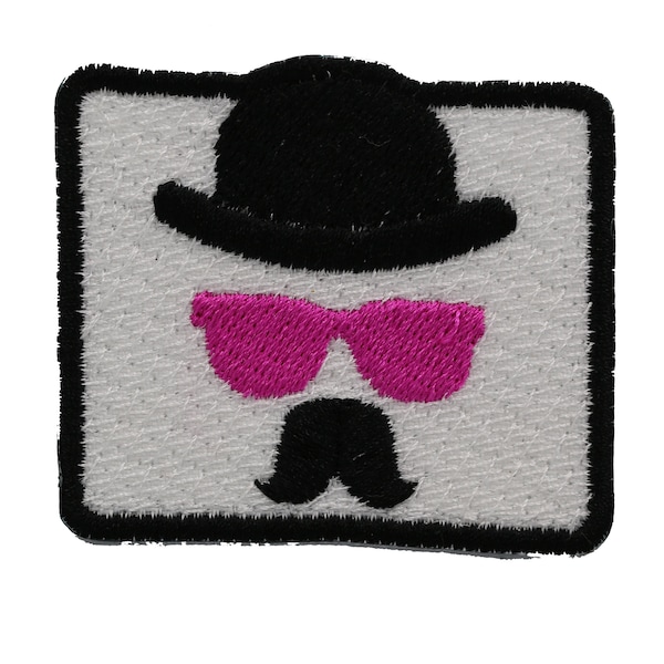 Man With Mustache Biker Embroidery Patch