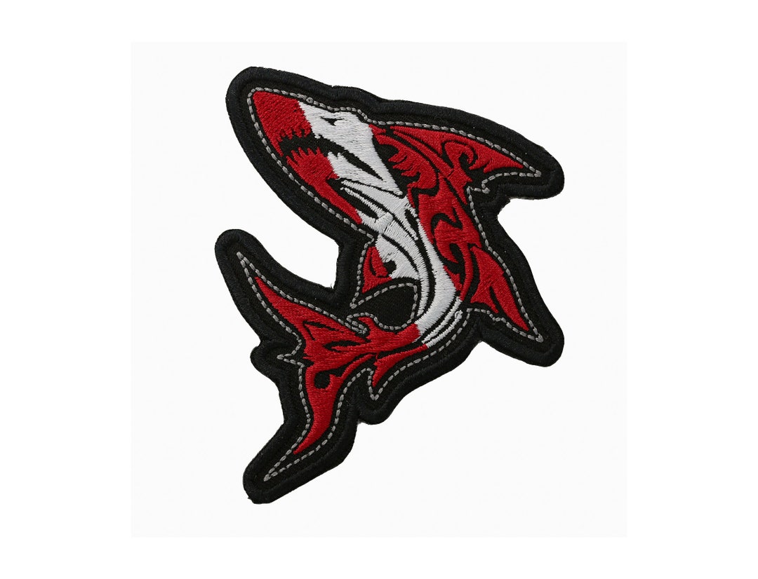 Scuba Flag White Shark Embroidery Biker Patch - Etsy