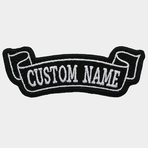 Custom Embroider biker Name Tag  Bottom Banner