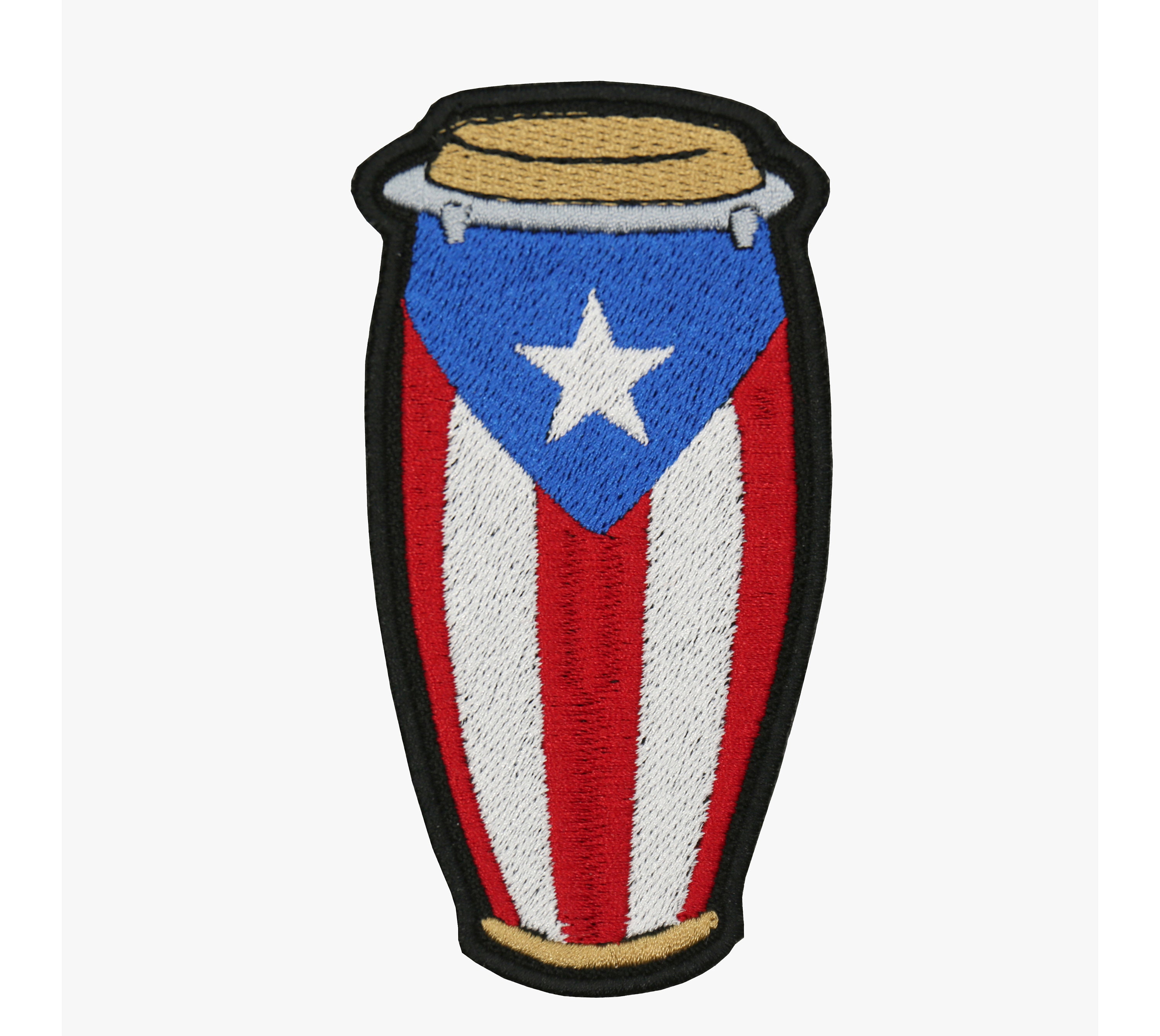 Puerto Rican Conga Flag Embroidery Biker Patch Etsy