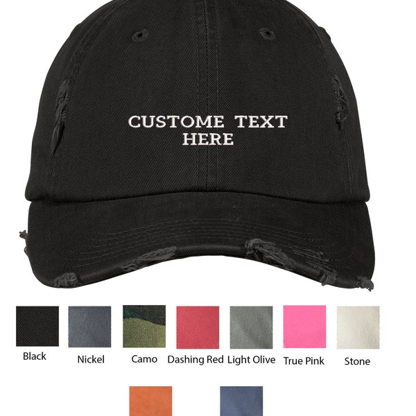 Custom Embroidered Hats Distressed Cap / Personalize Your Hat / Make Your Statement