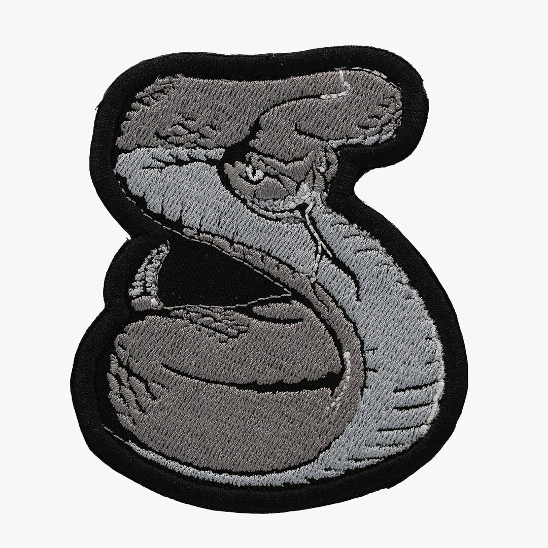 Rattlesnake Embroidery Biker Patch Etsy