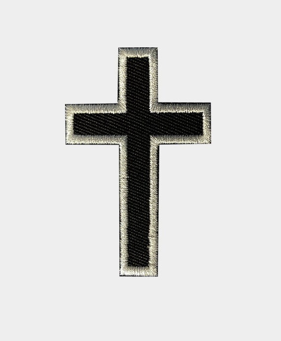 Christian Kreuz Aufnaher Bestickt Schwarz Weiss Biker Etsy De