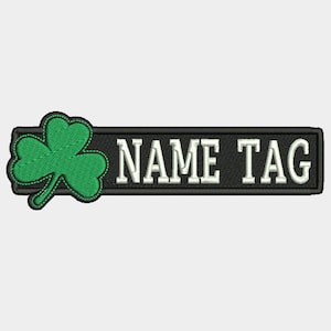Custom Embroider Irish Clover Name Tag