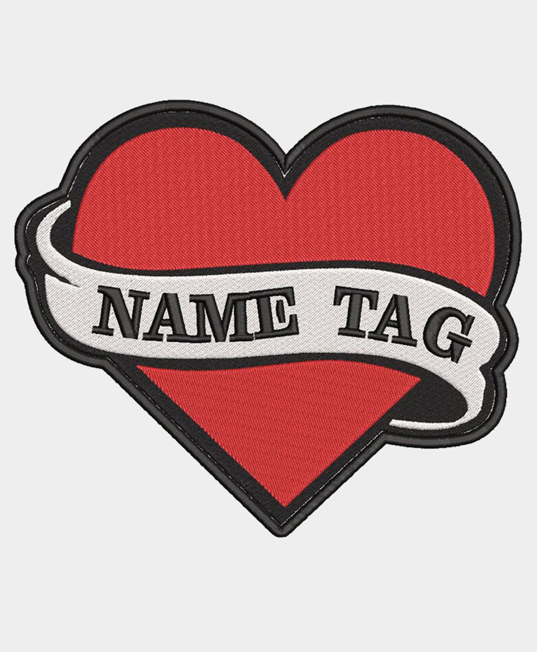 Custom Embroider Heart Name Tag - Etsy