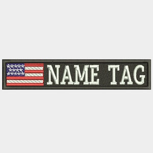 Custom Embroider U.S. Flag biker Name Tag