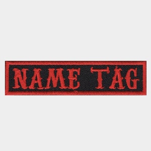 Custom Embroider biker Name Tag .75 inches High image 1