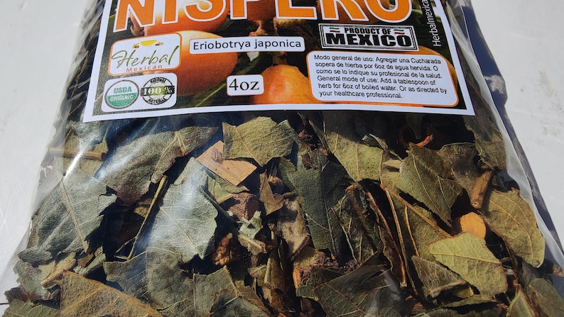 Hojas/Hierbas de Mispero Nispero Loquat leaves 1LB Herbs Natural Tea Eriobotrya nispero herbs image 5