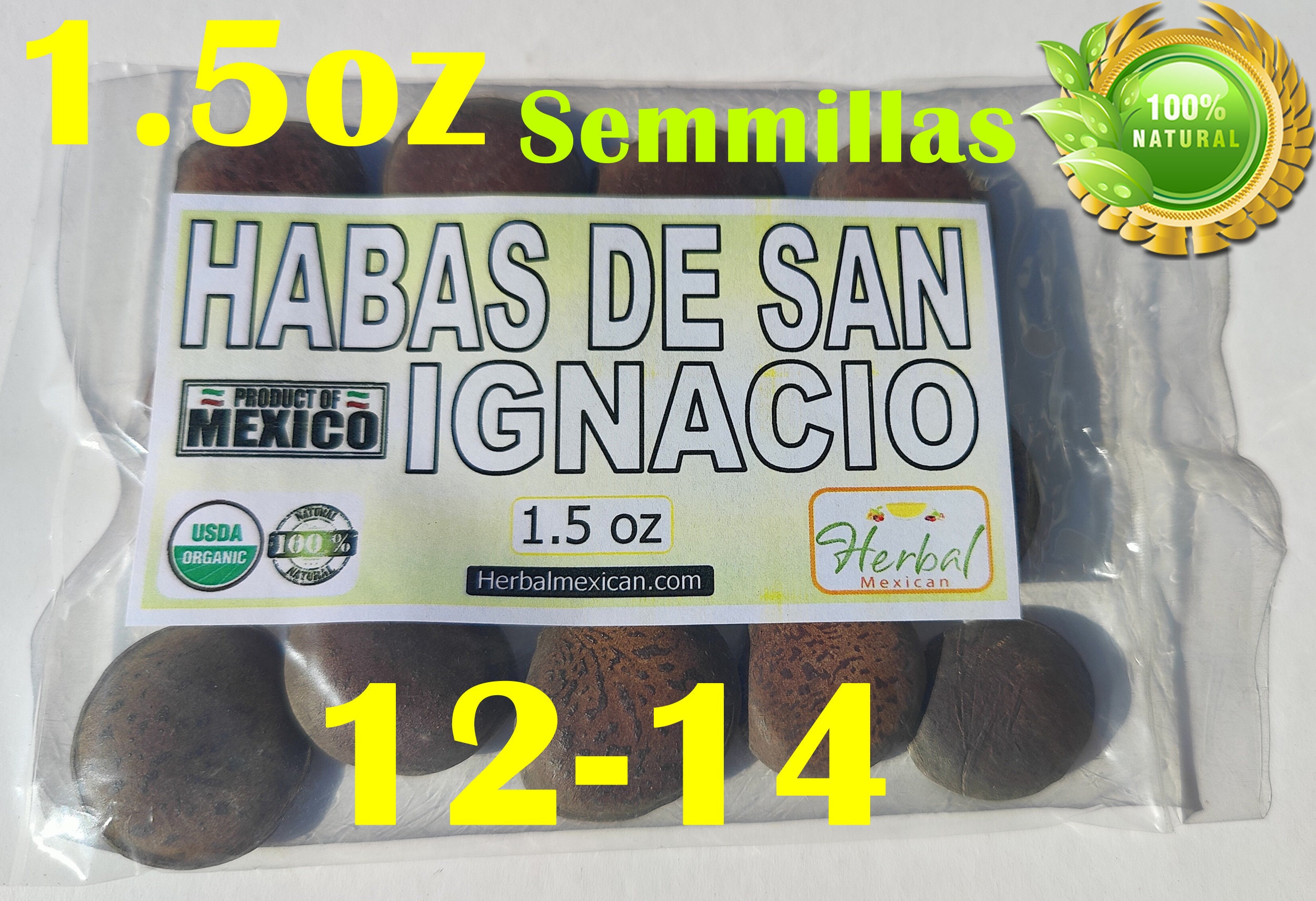 Habas De San Ignacio Como Se Toman Habas De San Ignacio 1.5oz (12 a 14 Habas Enteras) Ignatius Bean, Haba