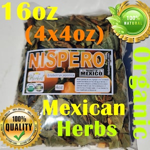 Hojas/Hierbas de Mispero Nispero Loquat leaves 1LB Herbs Natural Tea Eriobotrya nispero herbs image 1