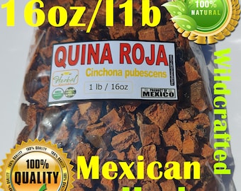 Quina Roja,Cinchona, abrojo rojo, corteza de quina Peruvian Quinine Bark,Cinchona bark mexican herbs 16oz !!!