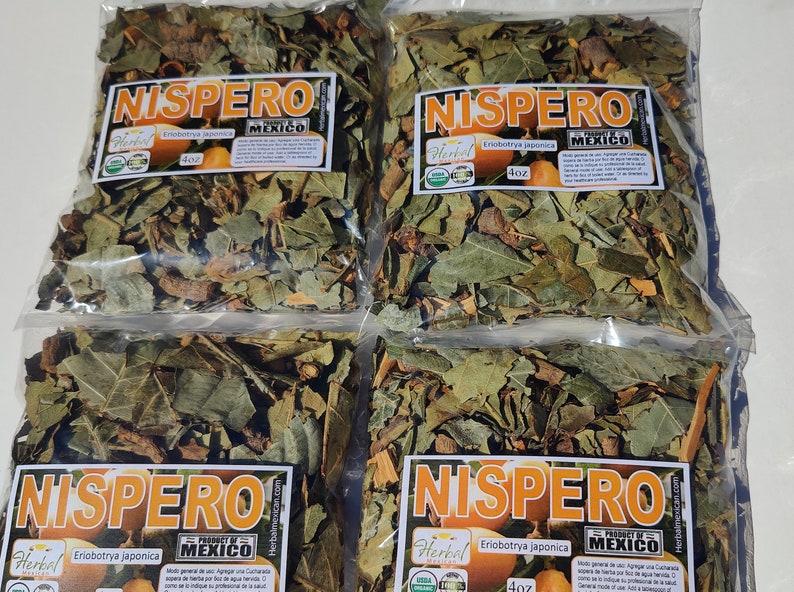 Hojas/Hierbas de Mispero Nispero Loquat leaves 1LB Herbs Natural Tea Eriobotrya nispero herbs image 6