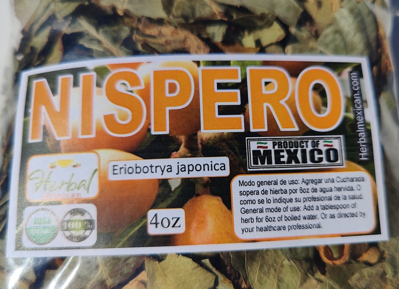 Hojas/Hierbas de Mispero Nispero Loquat leaves 1LB Herbs Natural Tea Eriobotrya nispero herbs image 4