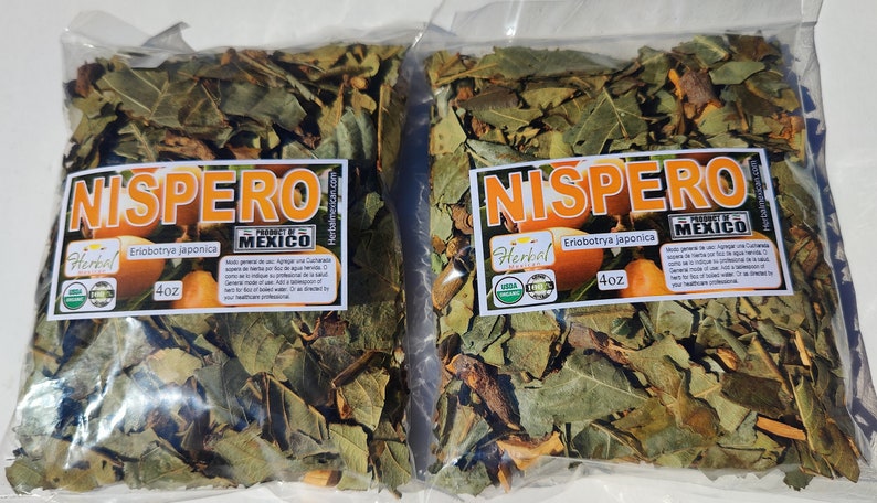 Hojas/Hierbas de Mispero Nispero Loquat leaves 1LB Herbs Natural Tea Eriobotrya nispero herbs image 9