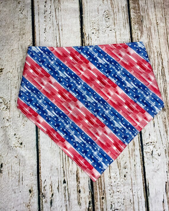 Red White and Blue bandana Dog Bandana Holiday Memorial Etsy