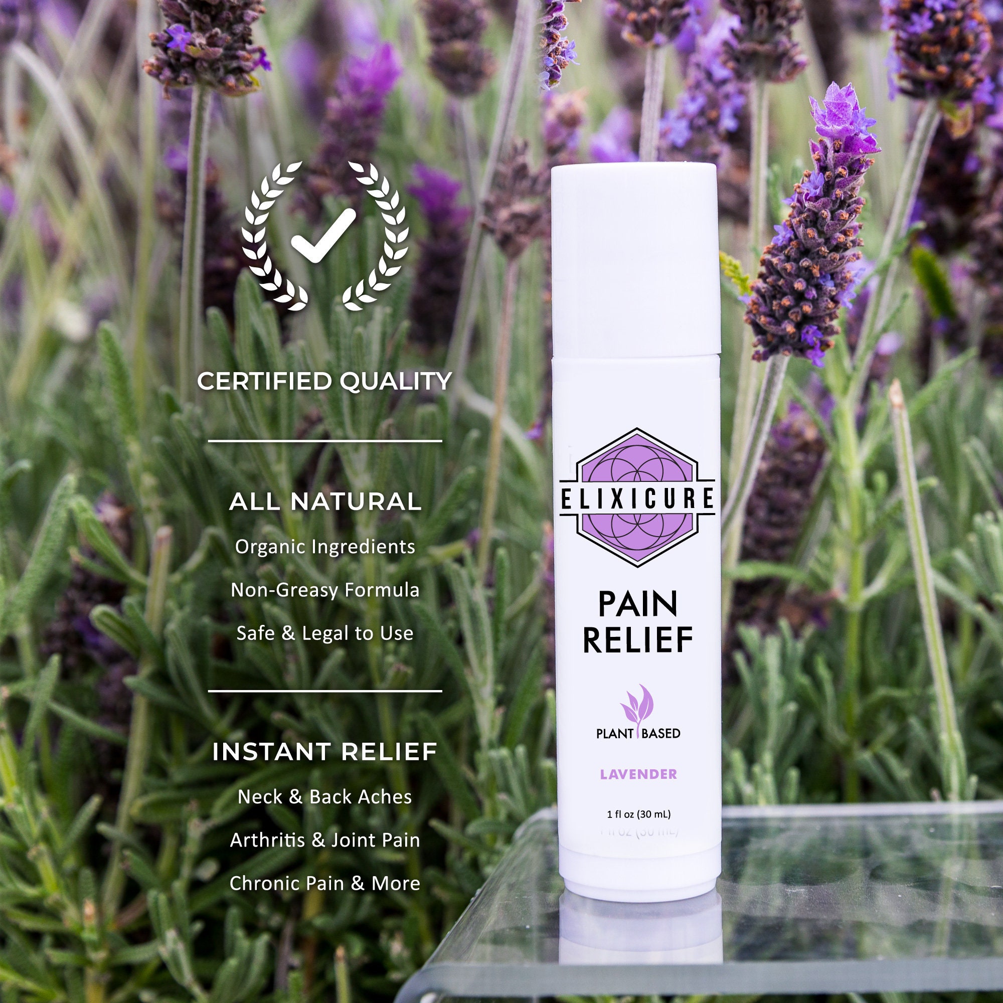 Elixicure All Natural Lavender Pain Relief Cream Rollon Etsy UK