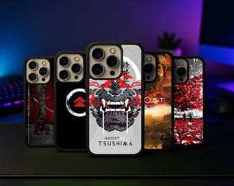 Samurai Ghost of Tsushima Fan Art Phone Case, Epic Feudal Japan Gaming Cover for iPhone 16 Pro, iPhone 15, Samsung S24 Plus iphone 17 air