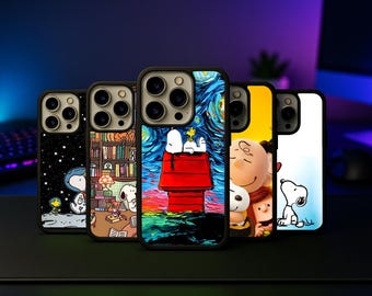 Vintage Cartoon Dog Friendship Scene Phone Case for iPhone 17 Samsung Galaxy S26 17 Pro Max 16 Pro S24 Ultra