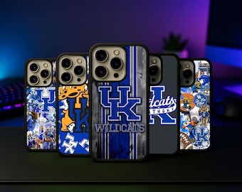 Blue White Wildcats Logo Inspired Phone Case for iPhone 14 15 16 17 Pro Samsung Galaxy S23 Ultra