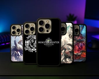 Monster Hunter World Fan Art Phone Case, Epic Dragon RPG Aesthetic Cover for iPhone 17 air, iPhone 16 Pro, Samsung S23 Ultra, Note20 cases