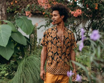 Shirt in balinese silk, for men