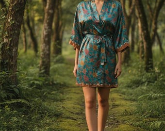 Batik Silk Kimono Robe – Elegant Luxury Loungewear