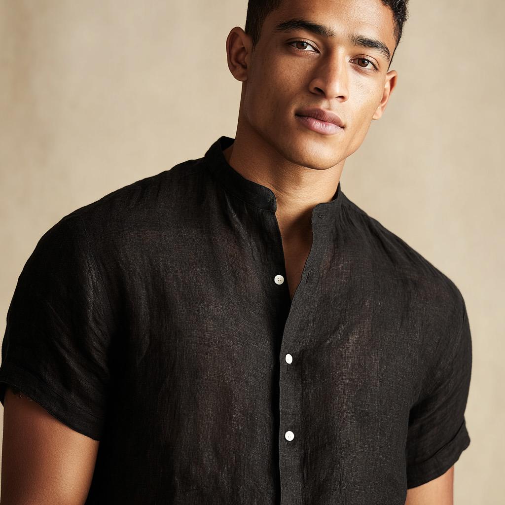 Juliana Linen Shirt Black main image 1