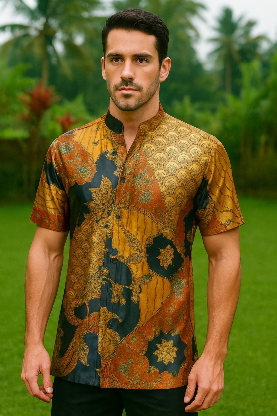 Limited Edition Silk Shirt: Custom Fit Short Sleeve Button Limited Edition Silk Shirt: Custom Fit Short Sleeve Button