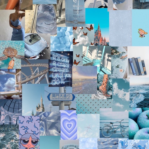 Light Blue Aesthetic Collage Kit 6x4 Inches Pack of 25-150 - Etsy