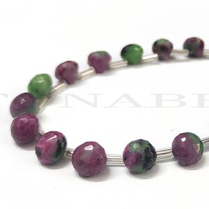 Natural Ruby Zoisite onion Shape Faceted Beads-Ruby Zoisite Faceted Beads-Ruby Beads-Faceted Bead-Ruby Zoisite Onion Shape Briolette Beads