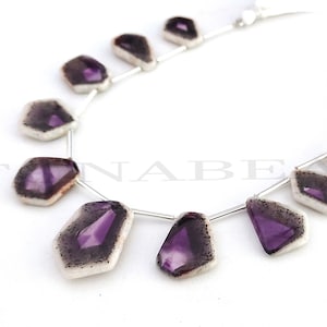 Natural Star Trapiche Amethyst Smooth Beads-Star Amethyst Beads-Smooth Gemstone Beads-Trapiche Amethyst-Smooth Beads-Side Drilled Beads