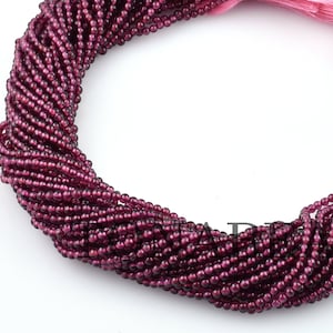 Natural Rhodolite Garnet Smooth Round Beads - Rhodolite Garnet Beads - Rhodolite  - Garnet Smooth Beads - Rhodolite Beads - 12.5&quot;